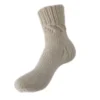 Hand Knit Women Wool Socks Off White