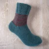 Hand Knit Women Wool Socks Sea