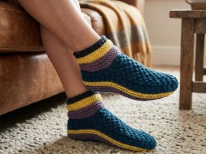 Colorful Crochet Slipper Socks
