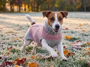 Hand-Knitted Striped Dog Jumper3 Hand-Knitted Striped Dog Jumper