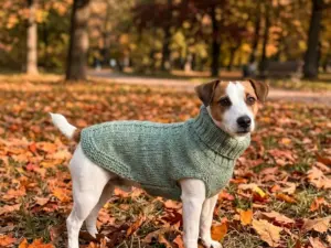 Sage Green Hand-Knitted Dog Jumper